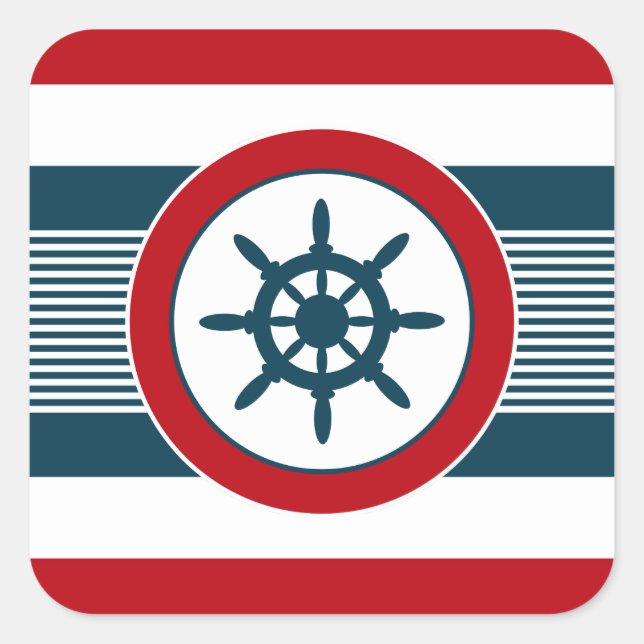Pegatina Cuadrada Diseño náutico (Anverso)