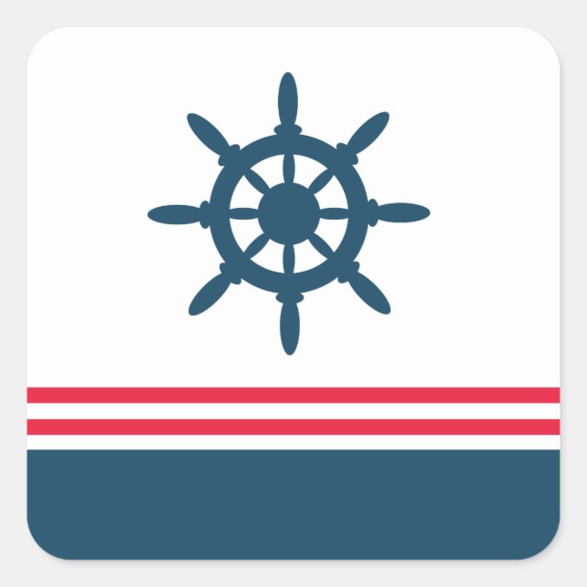 Pegatina Cuadrada Diseño náutico (Anverso)