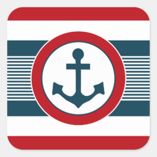Pegatina Cuadrada Diseño náutico