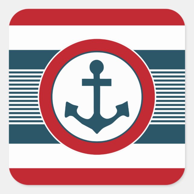Pegatina Cuadrada Diseño náutico (Anverso)