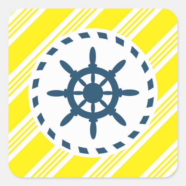 Pegatina Cuadrada Diseño náutico (Anverso)