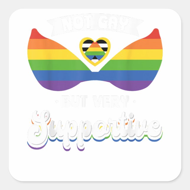 Pegatina Cuadrada Diseño no gay pero muy solidario (Anverso)