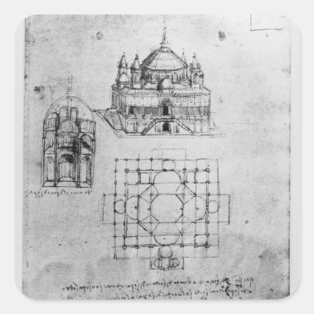 Pegatina Cuadrada Diseño para una iglesia, fol. 4.ª (Anverso)