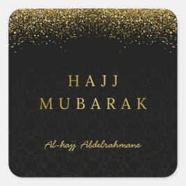 Pegatina Cuadrada Diseño personalizado de Hajj Mubarak