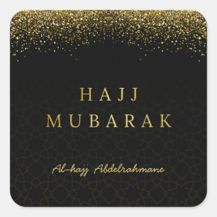 Pegatina Cuadrada Diseño personalizado de Hajj Mubarak
