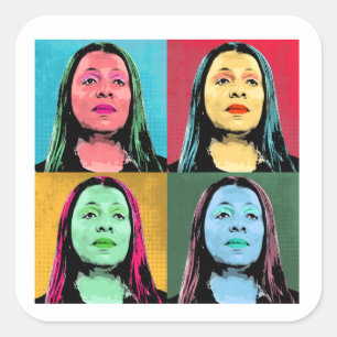 Pegatina Cuadrada Diseño Pop Art de Letitia James