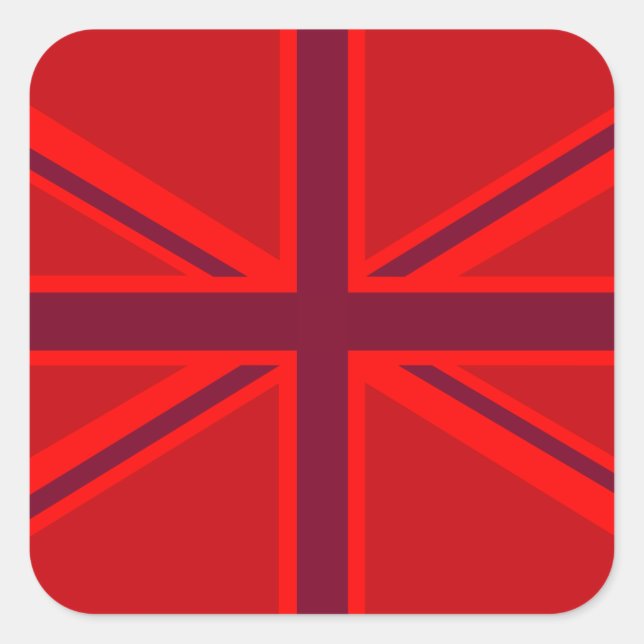 Pegatina Cuadrada Diseño rojo de Union Jack del acento (Anverso)