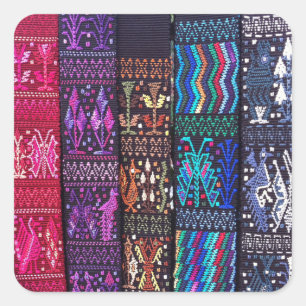 Pegatina Cuadrada Diseño textil guatemalteco