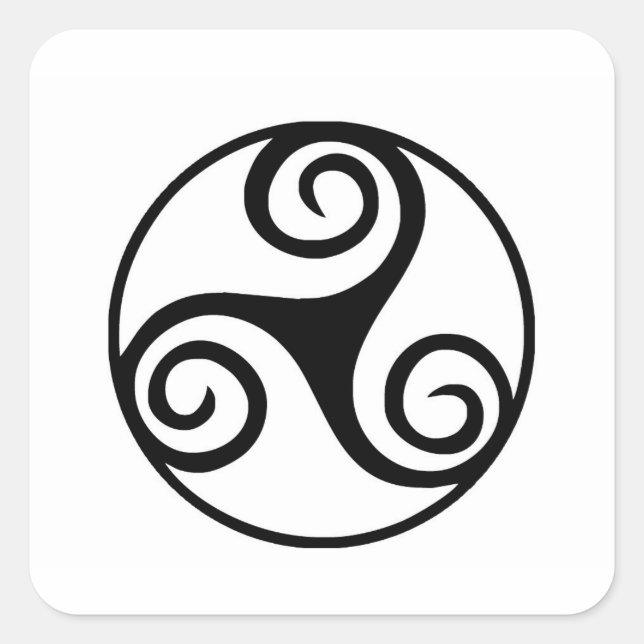 Pegatina Cuadrada Diseño tradicional de Triskele Celta (Anverso)