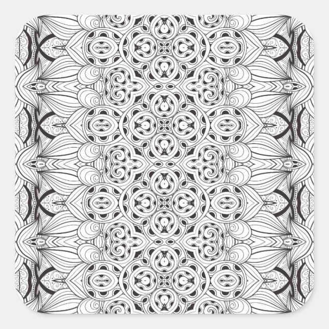 Pegatina Cuadrada Diseño tribal (Anverso)