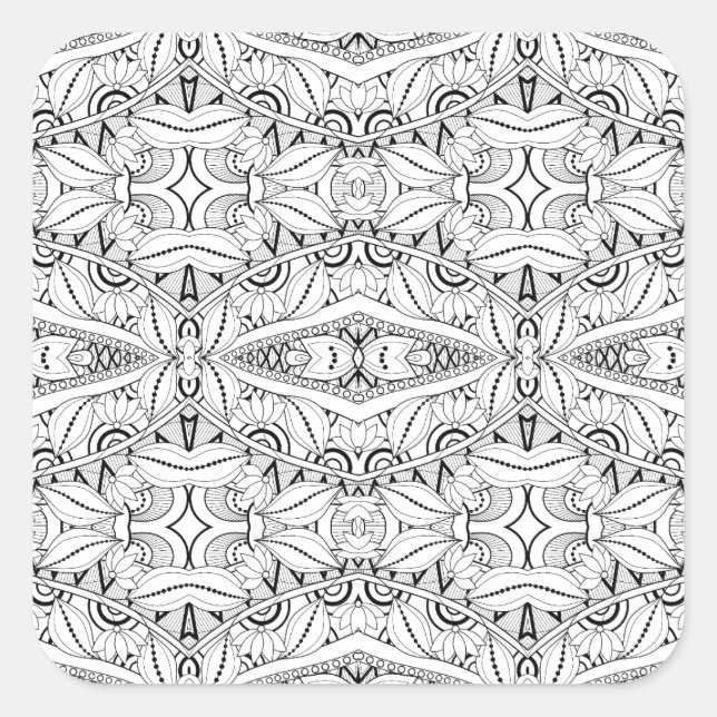 Pegatina Cuadrada Diseño tribal inspirado (Anverso)