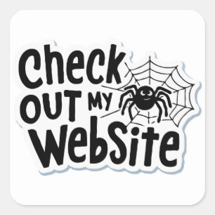 Pegatina Cuadrada Diseño web de Spider - Pun de 'echa un vistazo a m