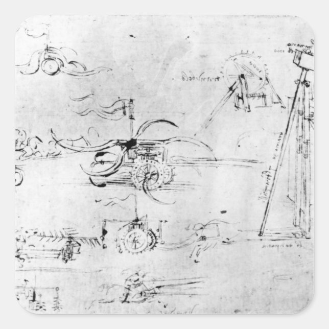 Pegatina Cuadrada Diseños de armas, tontos. 40 v-a (Anverso)