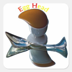Pegatina Cuadrada Diseños de cabeza de huevo