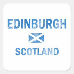 Pegatina Cuadrada Diseños de Edimburgo para Escocia