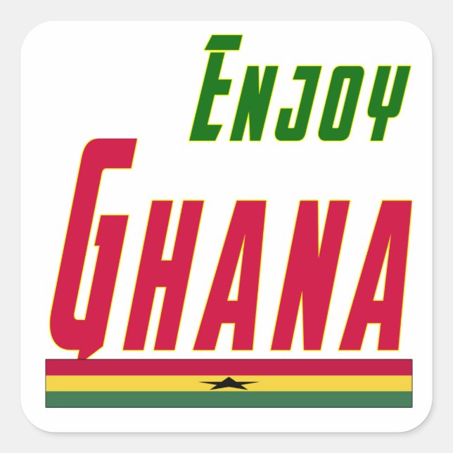 Pegatina Cuadrada Diseños de Guay Para Ghana (Anverso)