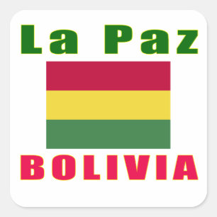 Pegatina Cuadrada Diseños de la capital de La Paz Bolivia