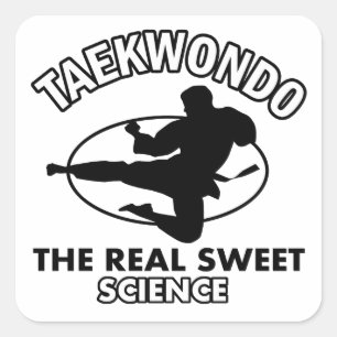 Pegatina Cuadrada Diseños de los artes marciales del Taekwondo