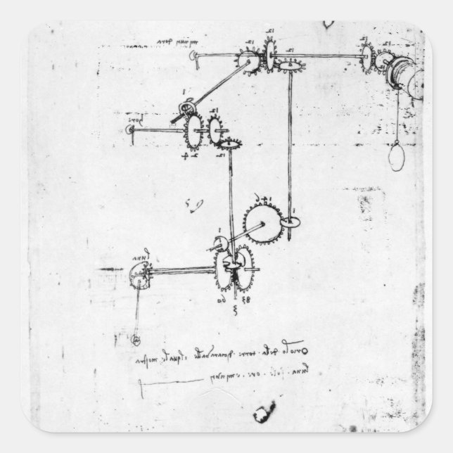 Pegatina Cuadrada Diseños de máquinas, fol. 399v-b (Anverso)