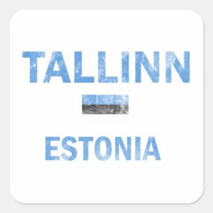 Pegatina Cuadrada Diseños de Tallinn Estonia