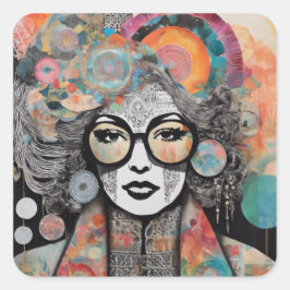 Pegatina Cuadrada Diseños de un Daydreamer