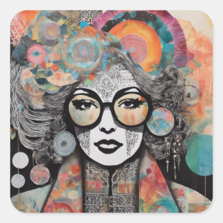 Pegatina Cuadrada Diseños de un Daydreamer