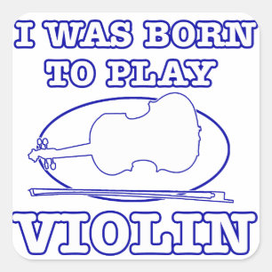 Pegatina Cuadrada diseños de violín