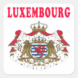 Pegatina Cuadrada Diseños del escudo de armas de Luxemburgo