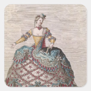 Pegatina Cuadrada Disfraces para una mujer india