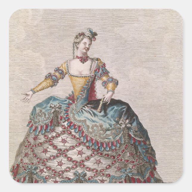 Pegatina Cuadrada Disfraces para una mujer india (Anverso)