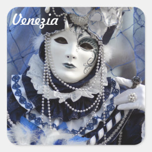 Pegatina Cuadrada Disfraz azul