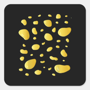 Pegatina Cuadrada Disfraz de camiseta de queso suizo para Halloween