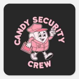 Pegatina Cuadrada Disfraz de Halloween de la tripulación de Candy Se