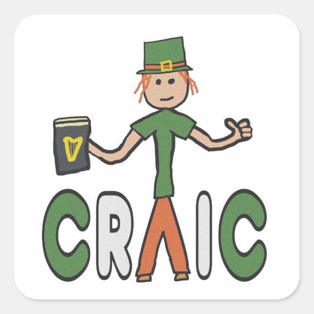 Pegatina Cuadrada Disfruta Del Craic (Anverso)