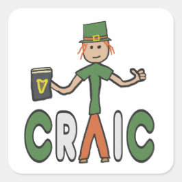 Pegatina Cuadrada Disfruta Del Craic