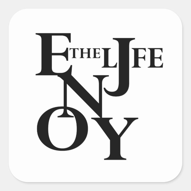 Pegatina Cuadrada Disfrutar de la vida (Anverso)