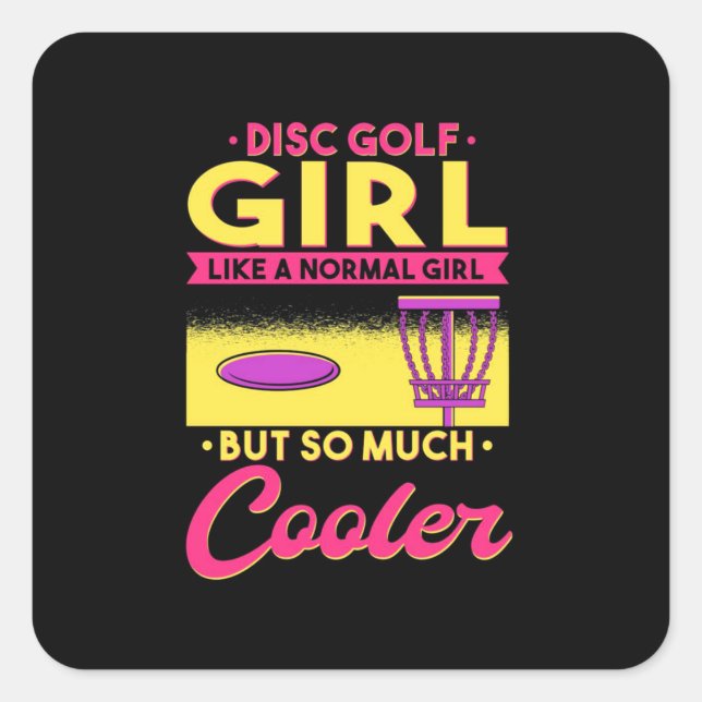 Pegatina Cuadrada Disk Golf es Guay (Anverso)