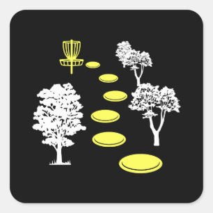 Pegatina Cuadrada Disk Golf Woods Disk Golfer Gift