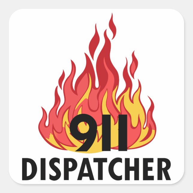 Pegatina Cuadrada Dispatcher de emergencia (Anverso)