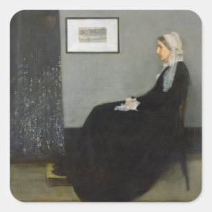 Pegatina Cuadrada Disposición en gris y negro Nº 1