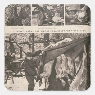 Pegatina Cuadrada Disposiciones para soldados y tropas en el este