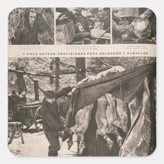 Pegatina Cuadrada Disposiciones para soldados y tropas en el este (Anverso)