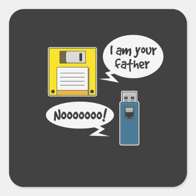 Pegatina Cuadrada Disquete USB (Anverso)