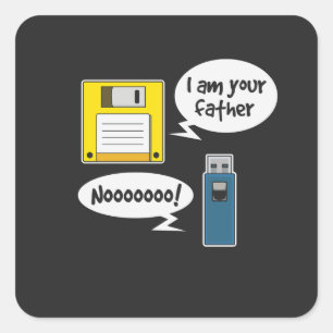 Pegatina Cuadrada Disquete USB