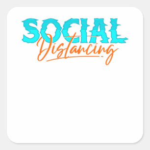 Pegatina Cuadrada Distancia social