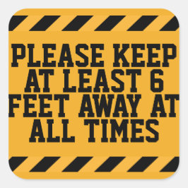 Pegatina Cuadrada Distancia social de seis pies