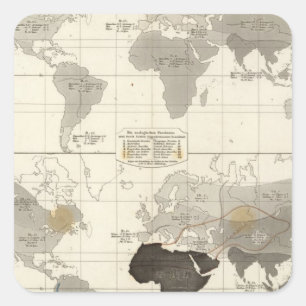 Pegatina Cuadrada Distribución de roedores y de animales