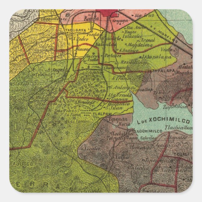 Pegatina Cuadrada Distrito Federal, México 2 (Anverso)