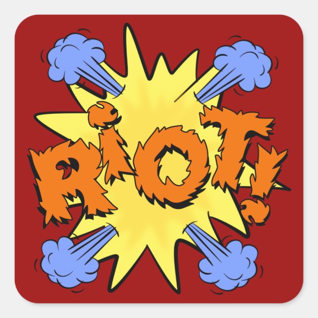 Pegatina Cuadrada Disturbios (Anverso)