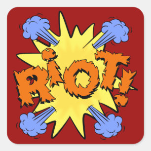 Pegatina Cuadrada Disturbios